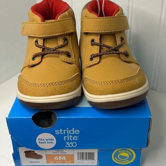 STRIDE RITE 360 INDIANA Sneaker Boots Walking Shoe Baby Size 6 M in honey yellow - Picture 1 of 6